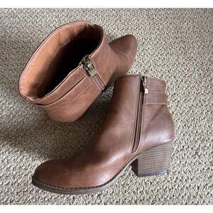 Boutique By Corkys Womens Ankle Booties Sz 10 Brown Faux Leather
